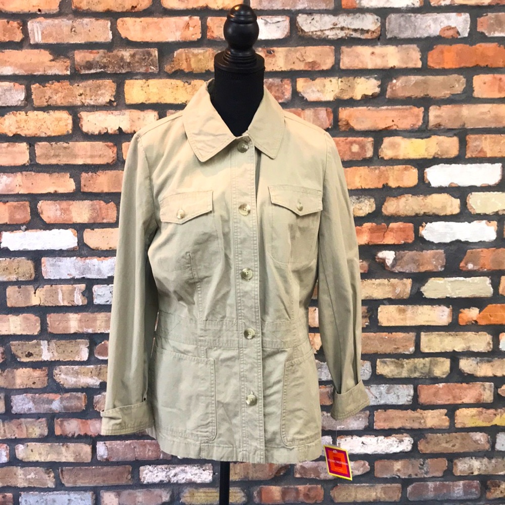 NWT - Issac Mizrah Brown Utility Jacket - Size Medium - Picture 1 of 9